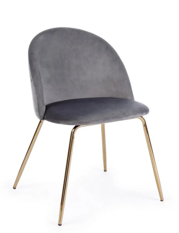 Bizzotto Sedie>SEDIA IN VELLUTO GRIGIO SCURO - TANYA