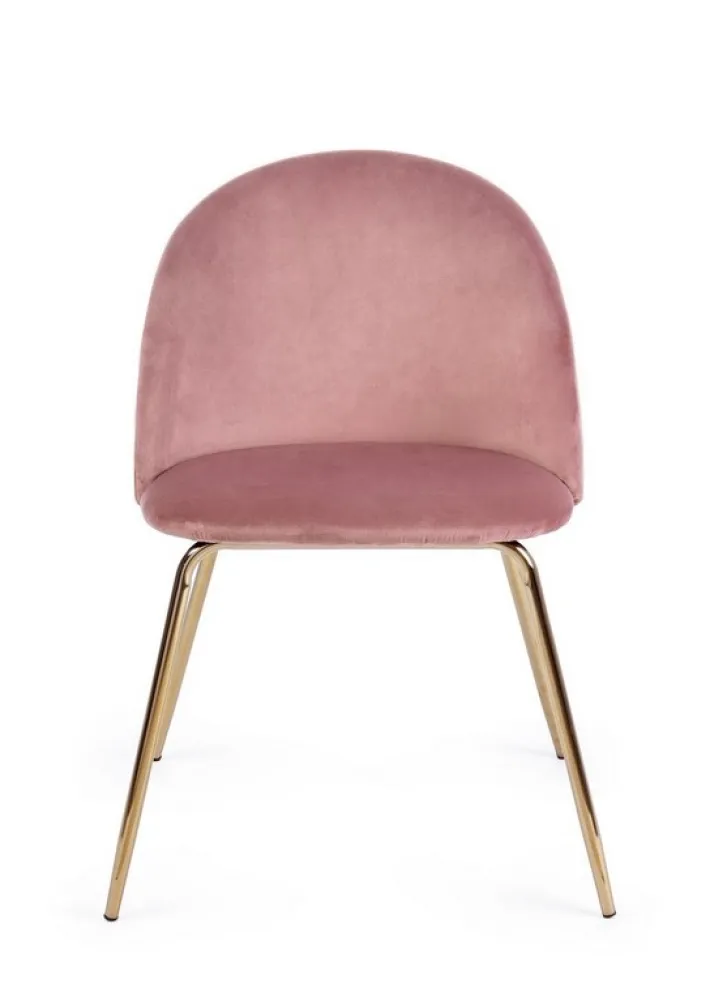 Bizzotto Sedie>SEDIA IN VELLUTO ROSA - TANYA