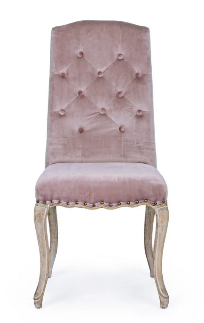 Bizzotto Sedie>SEDIA IN VELLUTO WOODROSE - DIVA