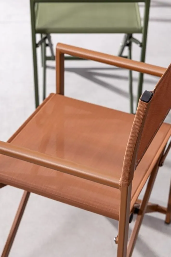 Bizzotto Sedie>SEDIA REGISTA IN ALLUMINIO PECAN - TAYLOR