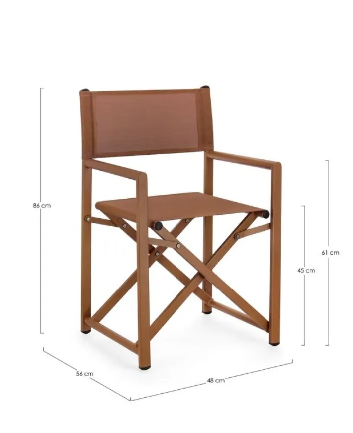 Bizzotto Sedie>SEDIA REGISTA IN ALLUMINIO PECAN - TAYLOR