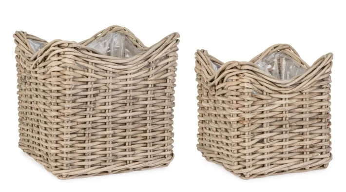 Bizzotto Ceste Decorative>SET2 CESTA HARIS QU GRIGIO