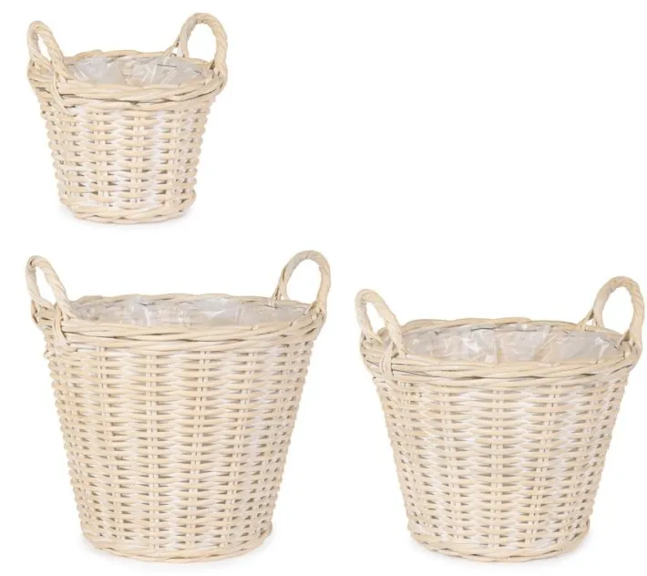 Bizzotto Ceste Decorative>SET3 CESTA 2M RANDY SVAS SBIANCATO