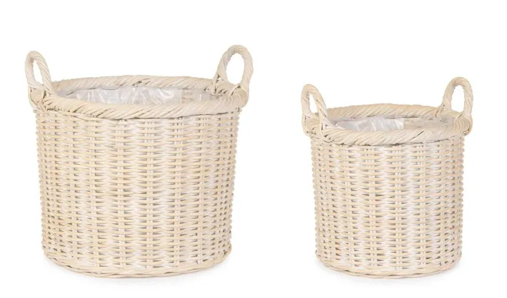 Bizzotto Ceste Decorative>SET2 CESTA 2M RANDY TO SBIANCATO