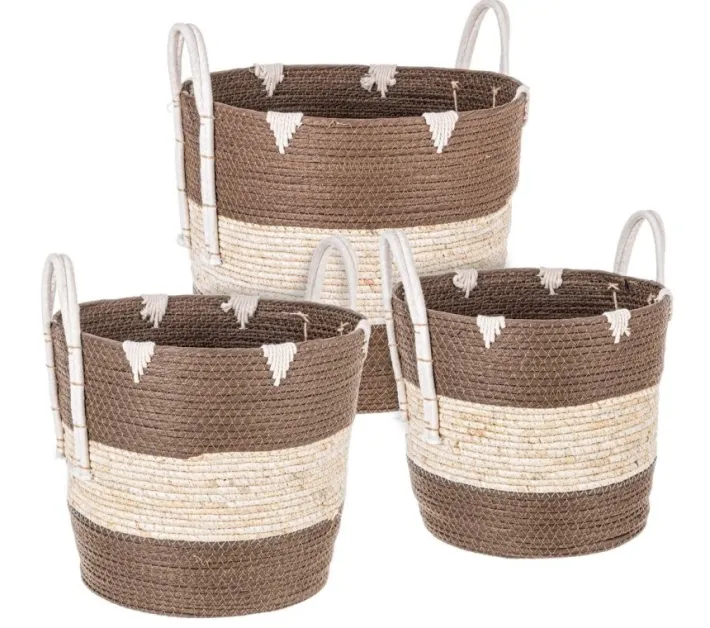 Bizzotto Ceste Decorative>SET3 CESTA 2M THELMA MARRONE SVAS