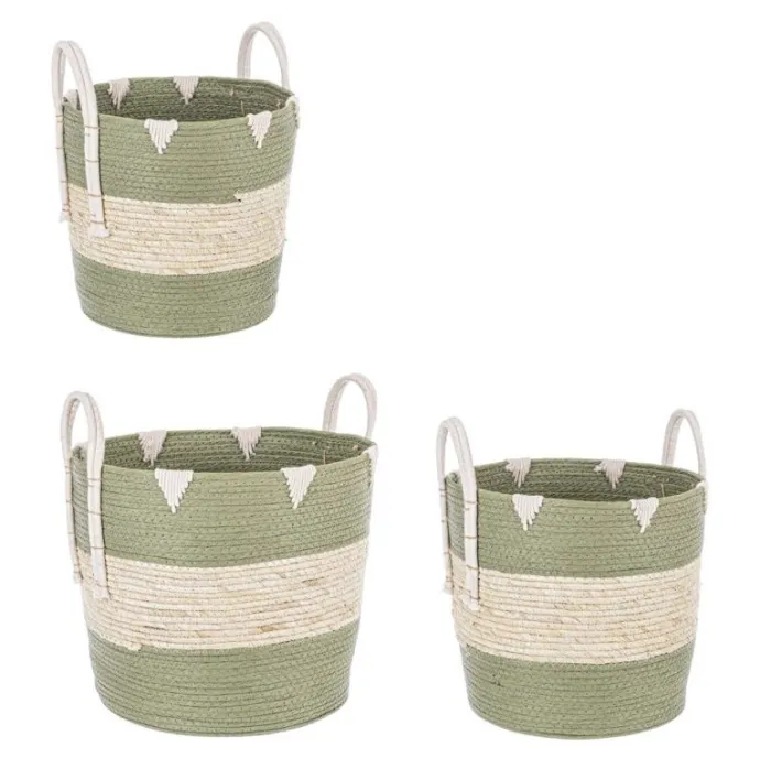 Bizzotto Ceste Decorative>SET3 CESTA 2M THELMA VERDE SVAS