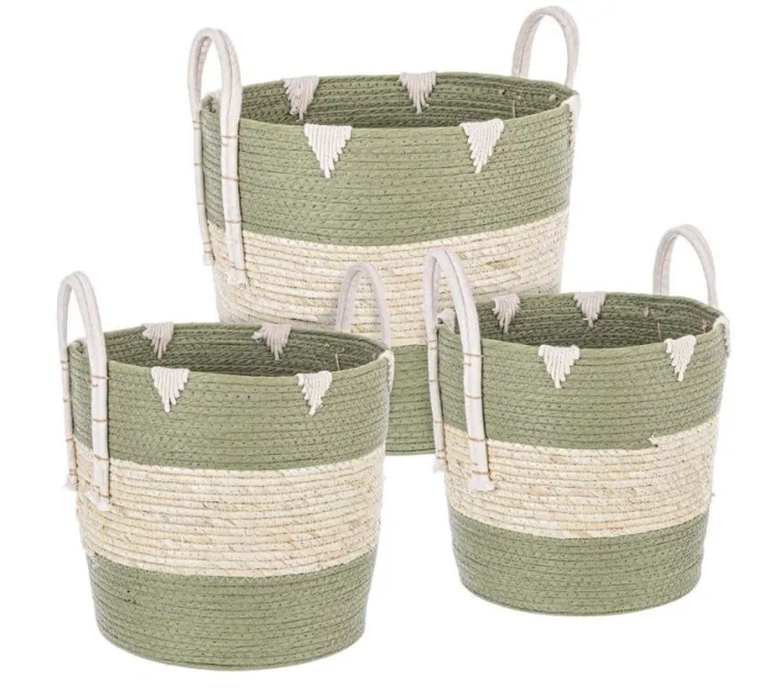 Bizzotto Ceste Decorative>SET3 CESTA 2M THELMA VERDE SVAS