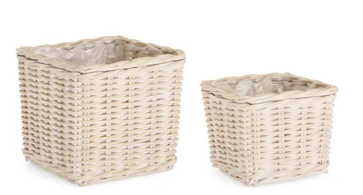 Bizzotto Ceste Decorative>SET2 CESTA RANDY QU SBIANCATO