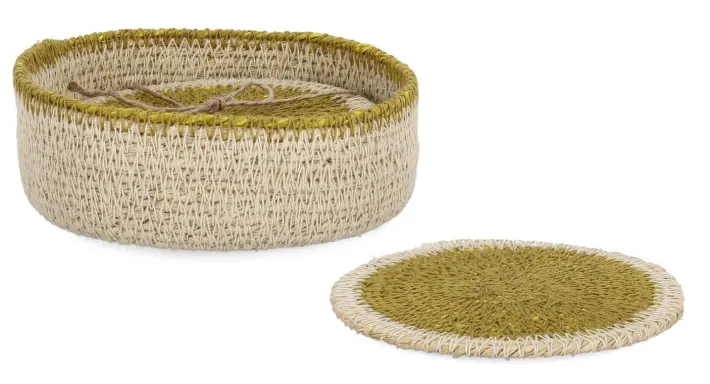 Bizzotto Ceste Decorative>SET1 CESTINO GIANG-4 S.BICCHIERE NAT SEN