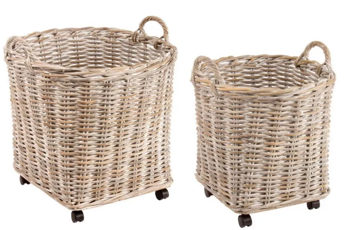 Bizzotto Ceste Decorative>SET2 CESTO C-RUOTE WARNA