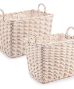 Bizzotto Ceste Decorative>SET2 CESTO 2M NARRA SBIANCATO S