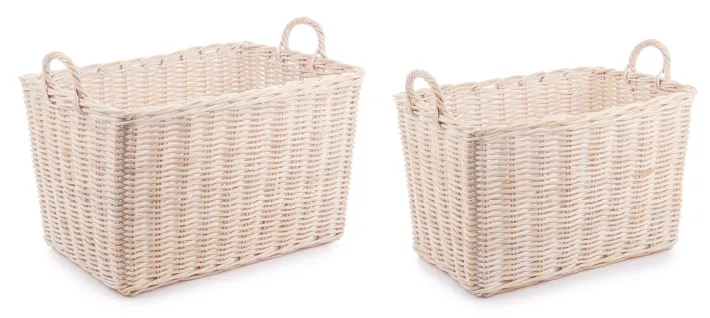 Bizzotto Ceste Decorative>SET2 CESTO 2M NARRA SBIANCATO M
