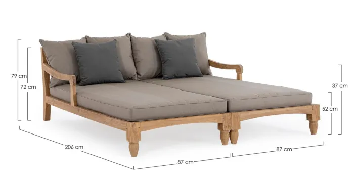 Bizzotto Daybed>SET2 LOUNGE C-C BALI - FSC