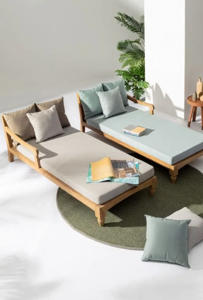 Bizzotto Daybed>SET2 LOUNGE C-C BALI AQUA - FSC