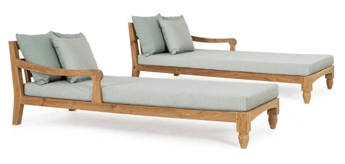 Bizzotto Daybed>SET2 LOUNGE C-C BALI AQUA - FSC