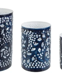 Bizzotto Portacandele>SET3 P.CANDELA YANNICK CIL BLU