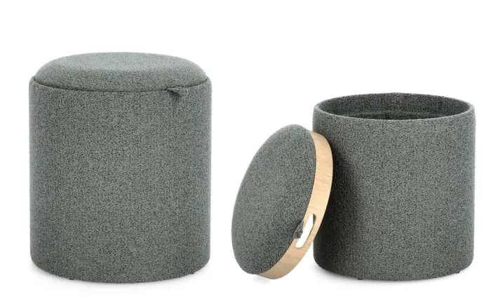 Bizzotto Pouf>SET2 POUF C-CONT SASHA C-VASS DARK