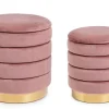 Bizzotto Pouf>SET2 POUF CONTENITORE IN LEGNO ROSA ANTICO - DARINA