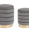 Bizzotto Pouf>SET2 POUF CONTENITORE IN LEGNO GRIGIO - DARINA