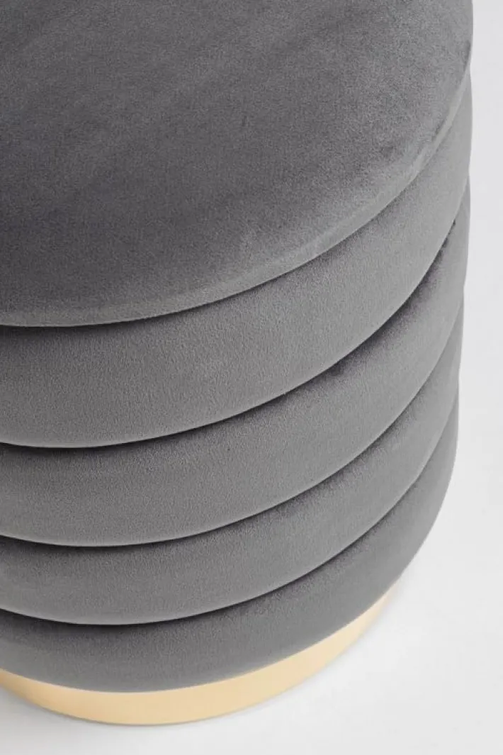 Bizzotto Pouf>SET2 POUF CONTENITORE IN LEGNO GRIGIO - DARINA