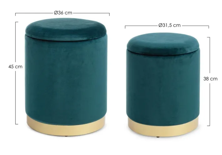 Bizzotto Pouf>SET2 POUF CONTENITORE NAVYUS - POLINA