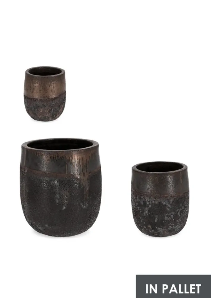 Bizzotto Vasi E Coprivasi>SET3 P.VASO DUYEN TONDO ALTO RUSTY