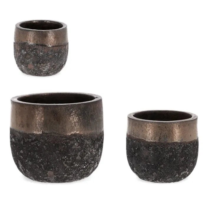 Bizzotto Vasi E Coprivasi>SET3 P.VASO DUYEN TONDO BASSO RUSTY