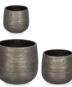 Bizzotto Vasi E Coprivasi>SET3 P.VASO EMEI BASSO GRIGIO