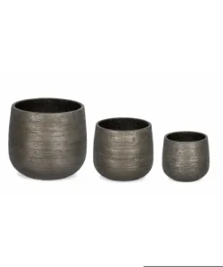 Bizzotto Vasi E Coprivasi>SET3 P.VASO EMEI BASSO GRIGIO