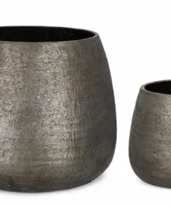 Bizzotto Vasi E Coprivasi>SET2 P.VASO EMEI BOMBATO GRIGIO
