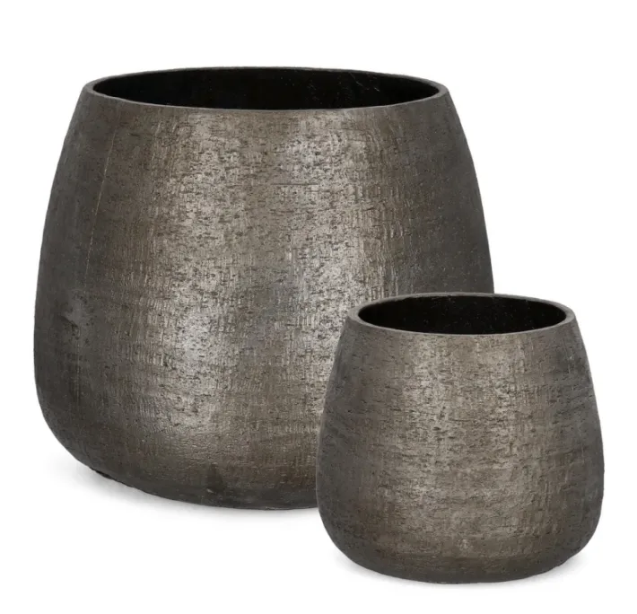 Bizzotto Vasi E Coprivasi>SET2 P.VASO EMEI BOMBATO GRIGIO