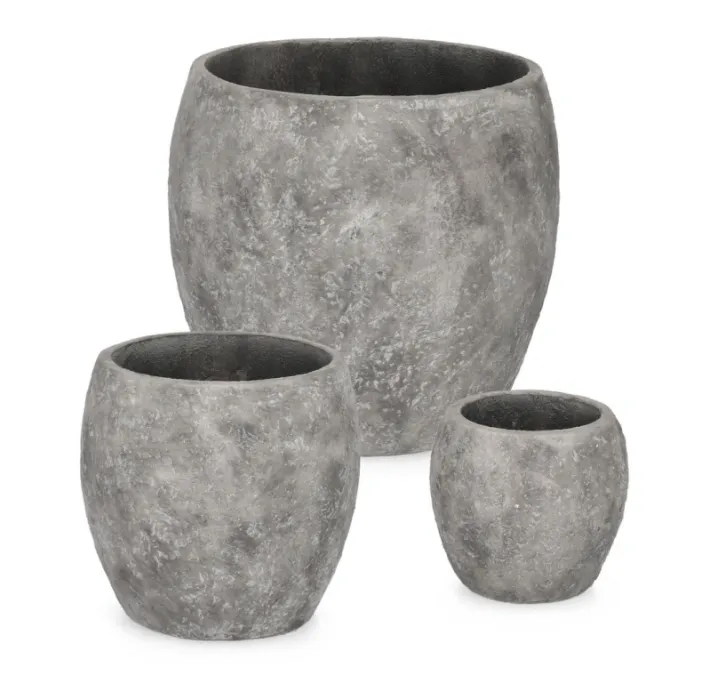 Bizzotto Vasi E Coprivasi>SET3 P.VASO MEILI BOMBATO GRIGIO