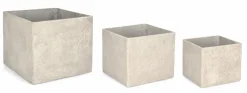 Bizzotto Vasi E Coprivasi>SET3 P.VASO MEILI QUADRATO ALTO BEIGE