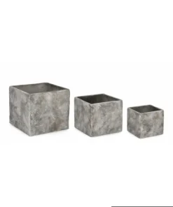 Bizzotto Vasi E Coprivasi>SET3 P.VASO MEILI QUADRATO BASSO GRIGIO