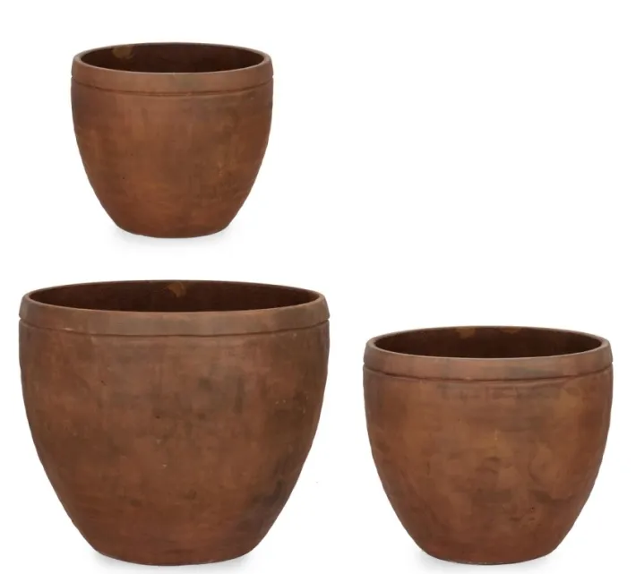 Bizzotto Vasi E Coprivasi>SET3 P.VASO MEILI TONDO ALTO RUSTY
