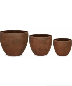 Bizzotto Vasi E Coprivasi>SET3 P.VASO MEILI TONDO ALTO RUSTY