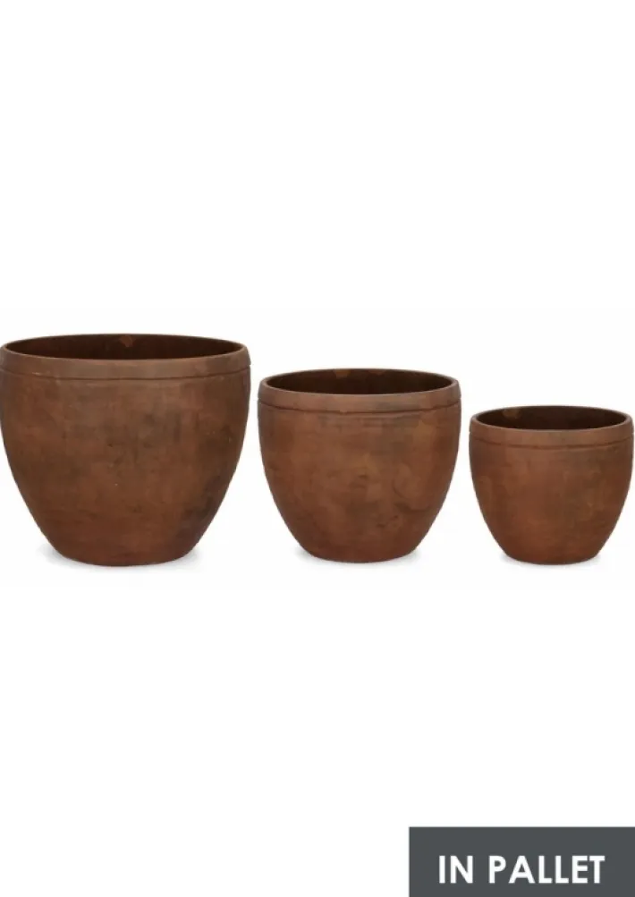 Bizzotto Vasi E Coprivasi>SET3 P.VASO MEILI TONDO ALTO RUSTY