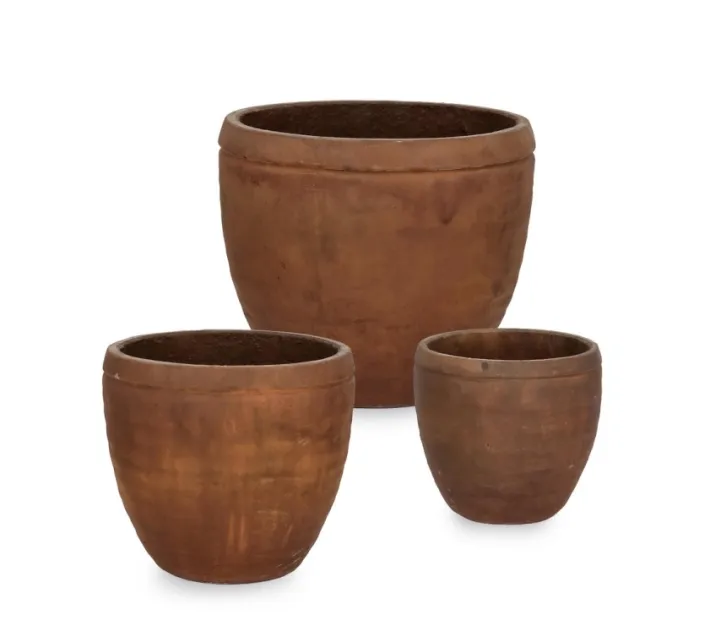 Bizzotto Vasi E Coprivasi>SET3 P.VASO MEILI TONDO BASSO RUSTY