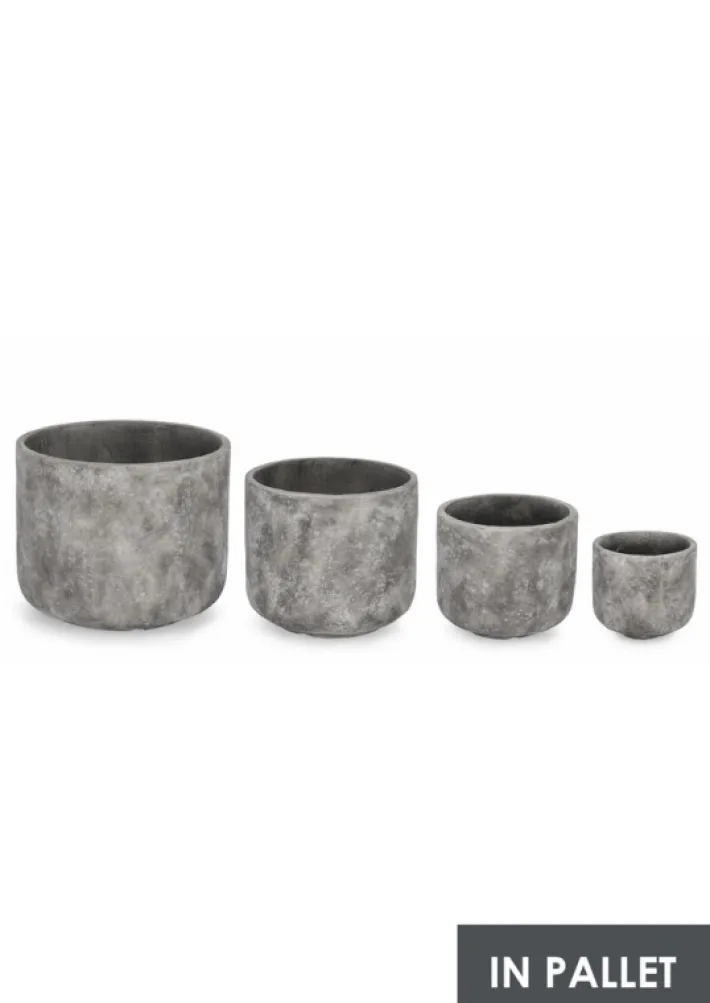 Bizzotto Vasi E Coprivasi>SET4 P.VASO MEILI TONDO GRIGIO