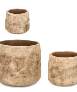 Bizzotto Vasi E Coprivasi>SET3 P.VASO MINH BASSO TERRACOTTA BRUNIT