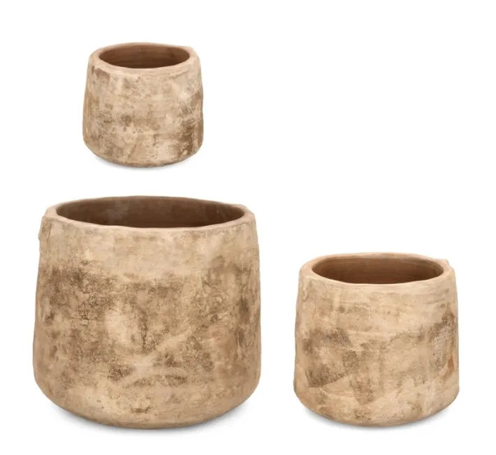 Bizzotto Vasi E Coprivasi>SET3 P.VASO MINH BASSO TERRACOTTA BRUNIT