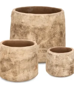 Bizzotto Vasi E Coprivasi>SET3 P.VASO MINH BASSO TERRACOTTA BRUNIT