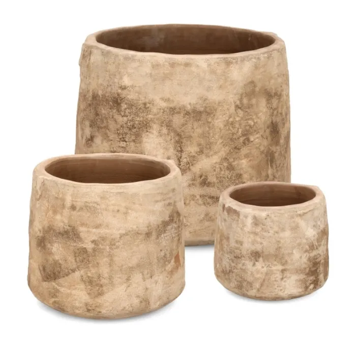 Bizzotto Vasi E Coprivasi>SET3 P.VASO MINH BASSO TERRACOTTA BRUNIT