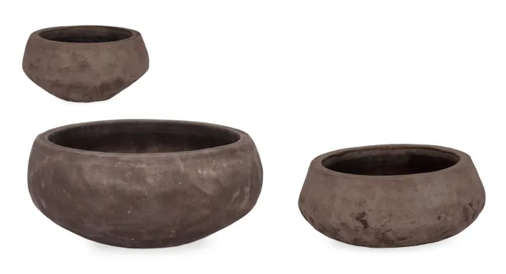 Bizzotto Vasi E Coprivasi>SET3 P.VASO MINH CIOTOLA TERRACOTTA SCUR