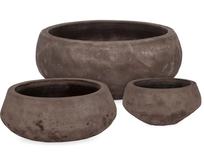 Bizzotto Vasi E Coprivasi>SET3 P.VASO MINH CIOTOLA TERRACOTTA SCUR