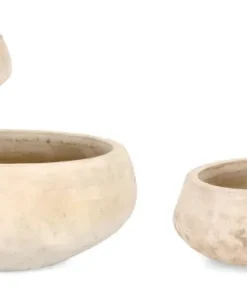 Bizzotto Vasi E Coprivasi>SET3 P.VASO MINH CIOTOLA TERRACOT CHIARA