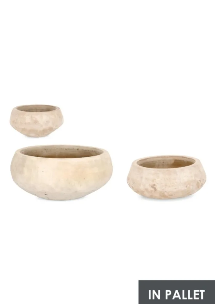 Bizzotto Vasi E Coprivasi>SET3 P.VASO MINH CIOTOLA TERRACOT CHIARA