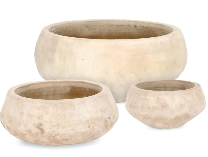 Bizzotto Vasi E Coprivasi>SET3 P.VASO MINH CIOTOLA TERRACOT CHIARA