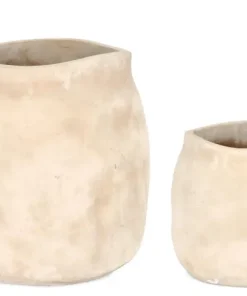 Bizzotto Vasi E Coprivasi>SET2 P.VASO MINH SAGOMATO TERRACOT CHIAR