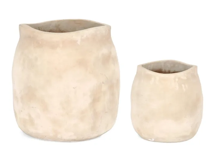 Bizzotto Vasi E Coprivasi>SET2 P.VASO MINH SAGOMATO TERRACOT CHIAR
